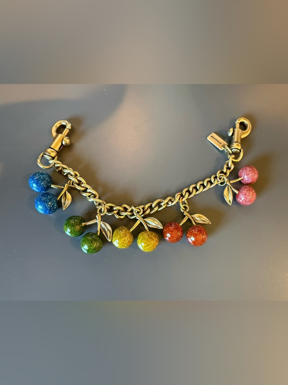 Coach Rainbow Cherries Chain Bag Charm - RARE - Picture 4 of 5